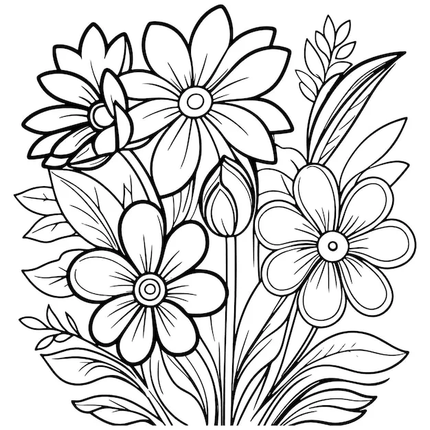 Dibujos para colorear e imprimir Flowers