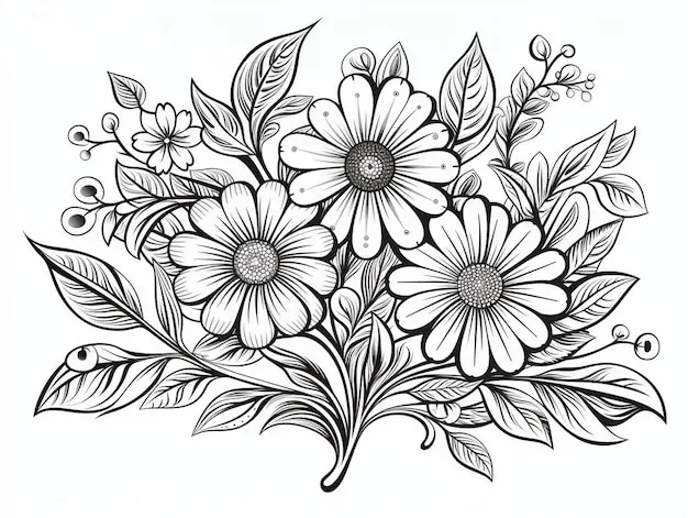 Dibujos para colorear e imprimir Flowers