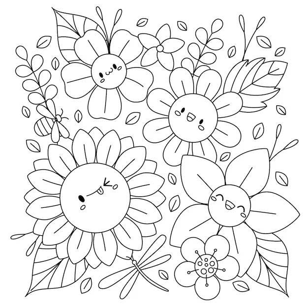 Dibujos para colorear e imprimir Flowers