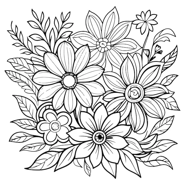 Dibujos para colorear e imprimir Flowers