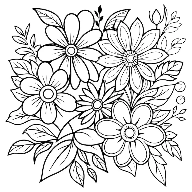 Dibujos para colorear e imprimir Flowers