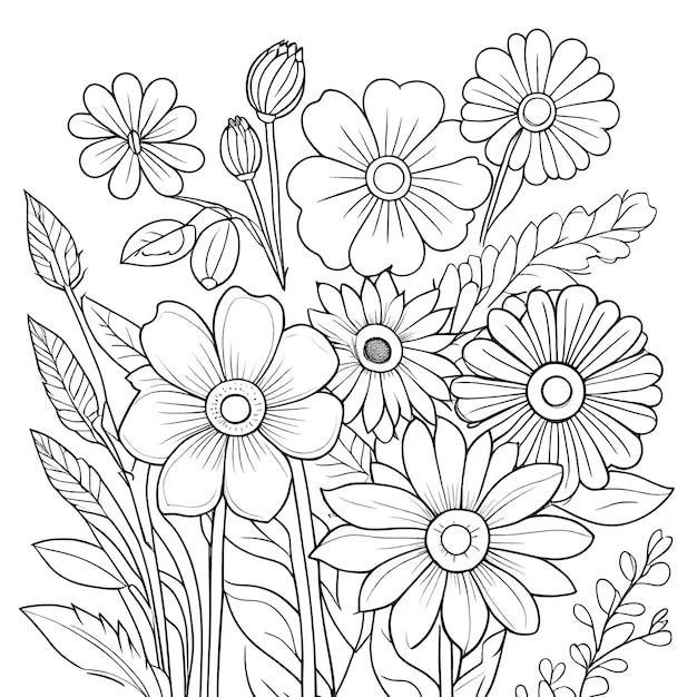 Dibujos para colorear e imprimir Flowers