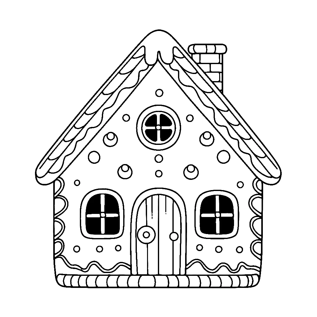 Dibujos para colorear e imprimir Gingerbread Houses