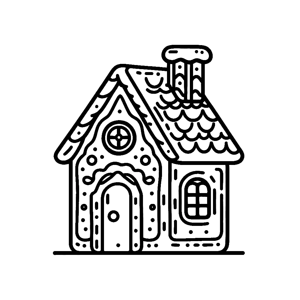 Dibujos para colorear e imprimir Gingerbread Houses