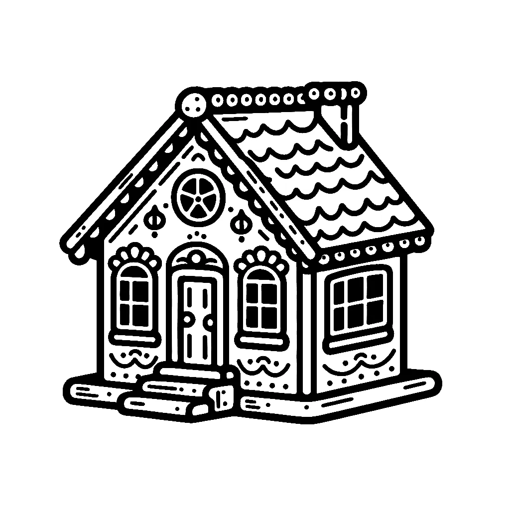 Dibujos para colorear e imprimir Gingerbread Houses