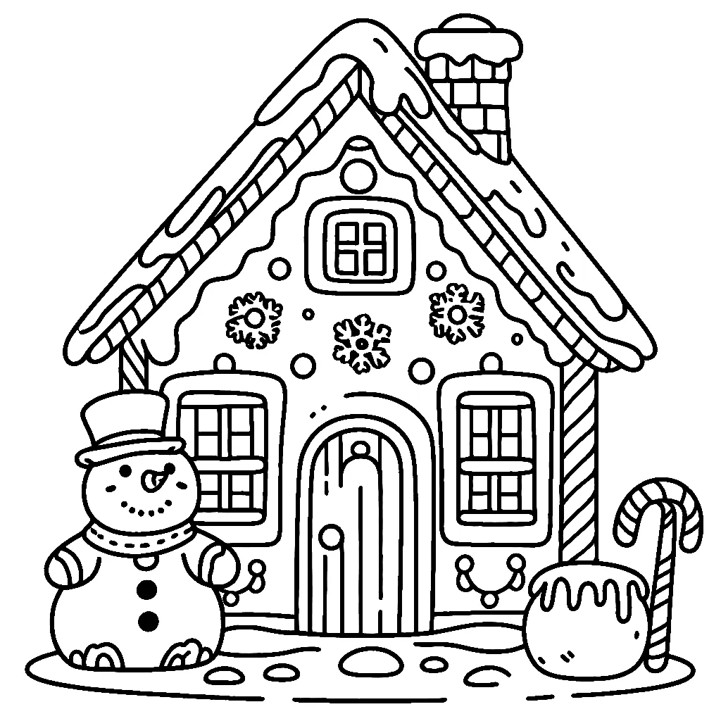 Dibujos para colorear e imprimir Gingerbread Houses