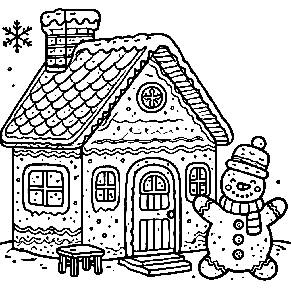 Dibujos para colorear e imprimir Gingerbread Houses