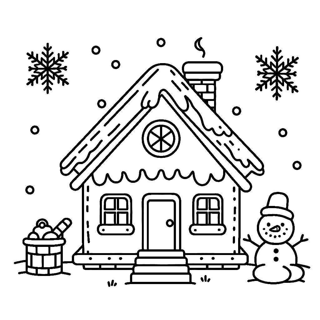 Dibujos para colorear e imprimir Gingerbread Houses