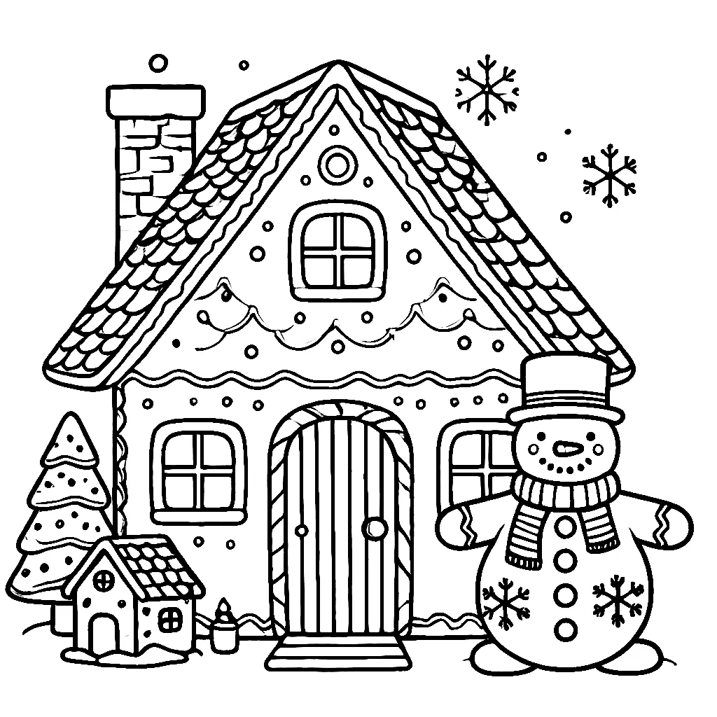 Dibujos para colorear e imprimir Gingerbread Houses