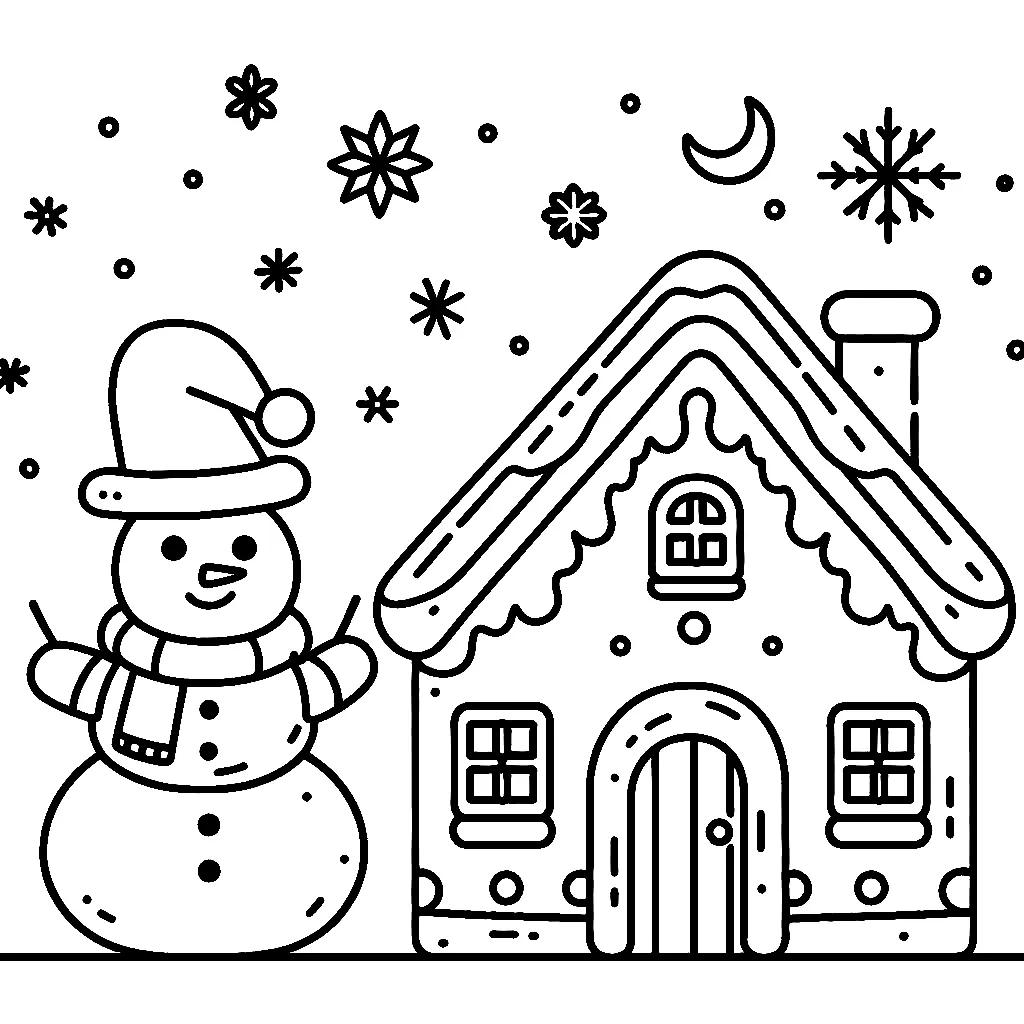 Dibujos para colorear e imprimir Gingerbread Houses