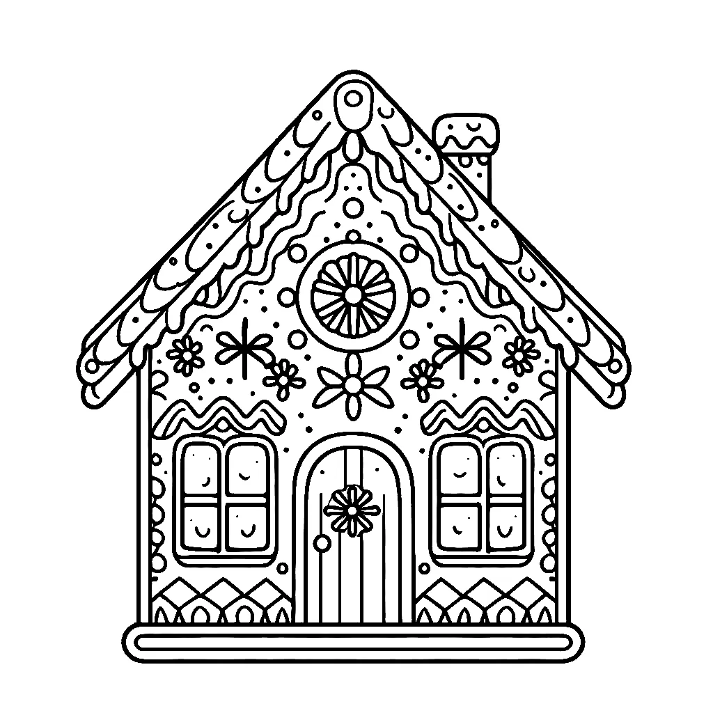 Dibujos para colorear e imprimir Gingerbread Houses