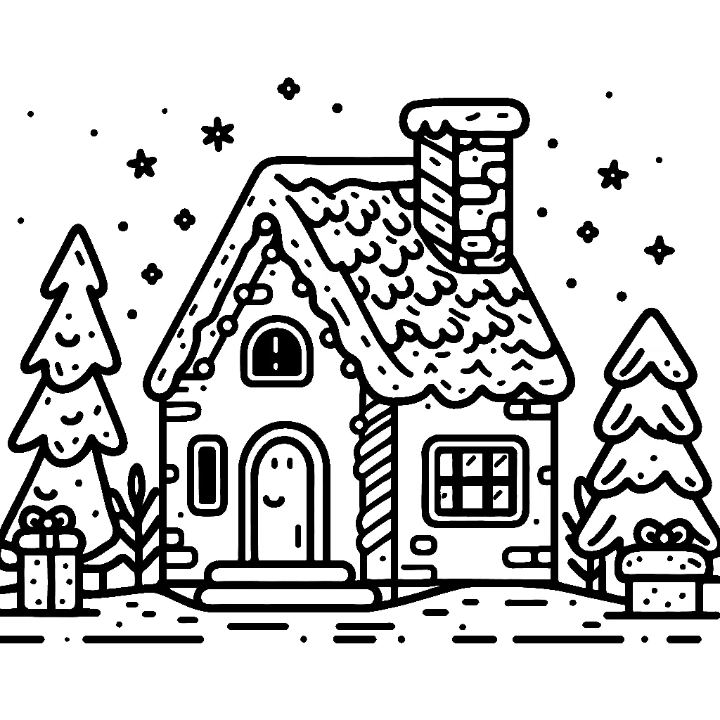 Dibujos para colorear e imprimir Gingerbread Houses