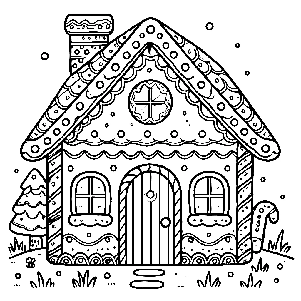 Dibujos para colorear e imprimir Gingerbread Houses