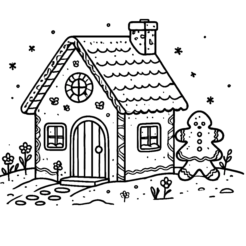 Dibujos para colorear e imprimir Gingerbread Houses