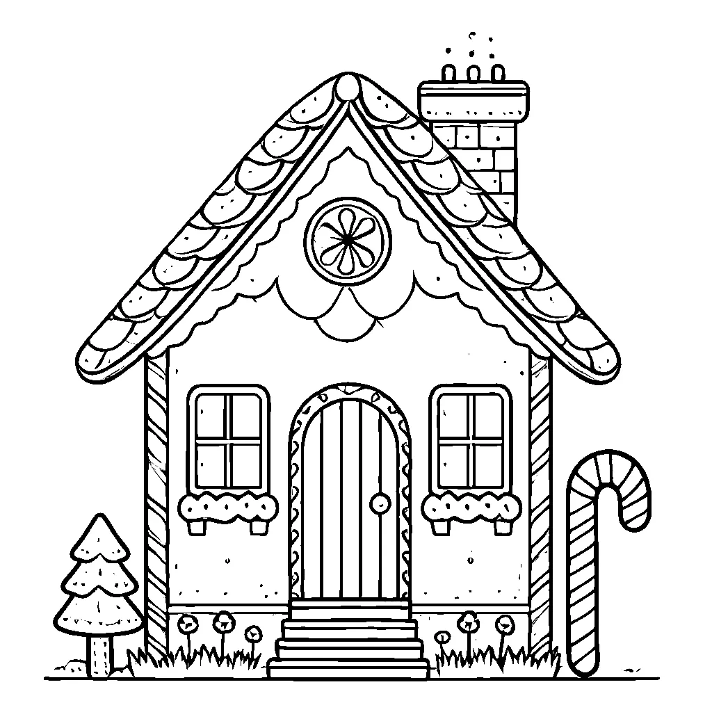 Dibujos para colorear e imprimir Gingerbread Houses