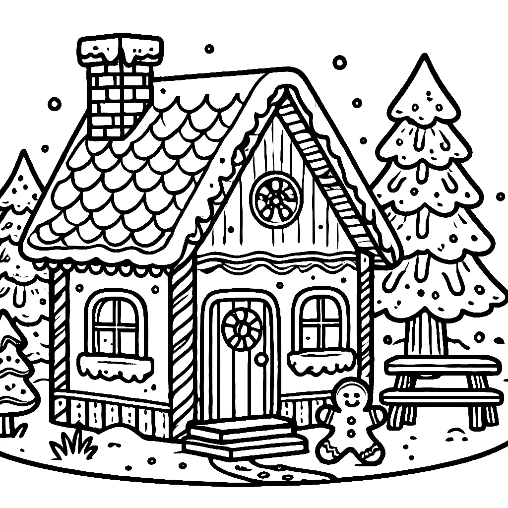 Dibujos para colorear e imprimir Gingerbread Houses