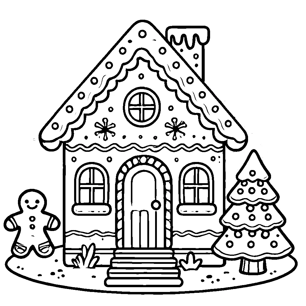 Dibujos para colorear e imprimir Gingerbread Houses