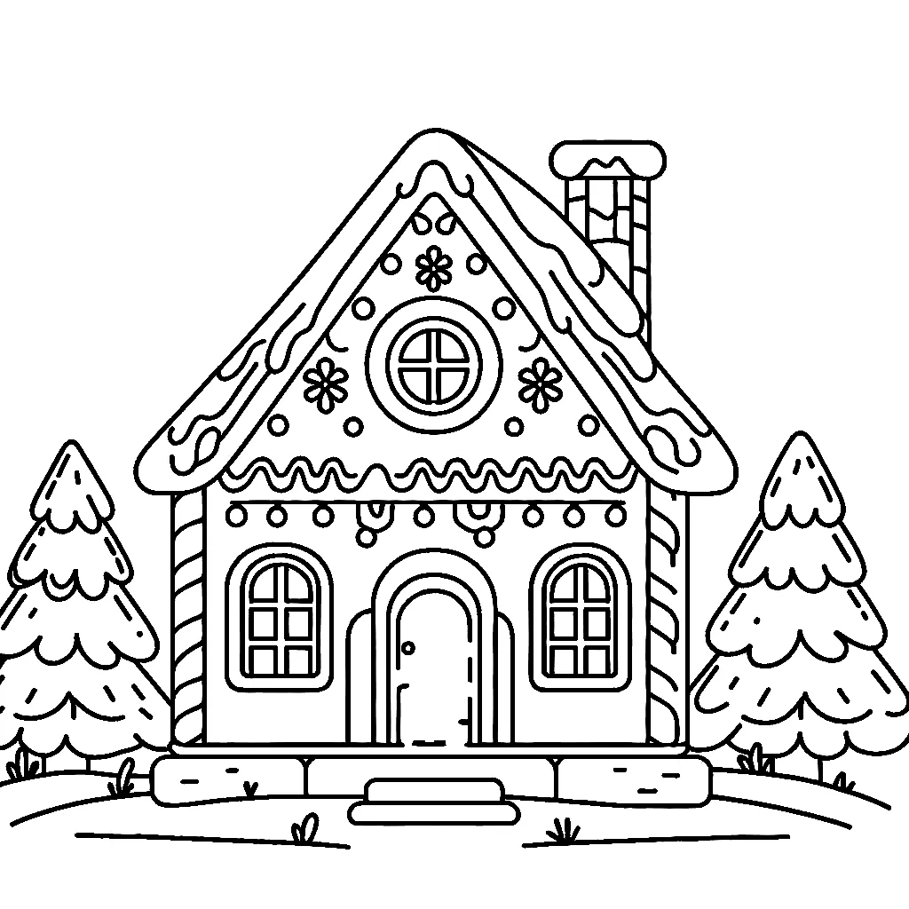 Dibujos para colorear e imprimir Gingerbread Houses