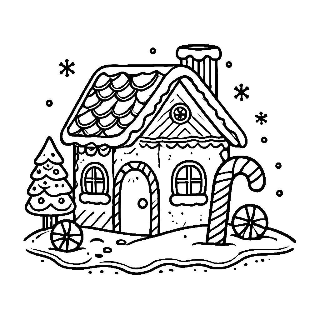 Dibujos para colorear e imprimir Gingerbread Houses