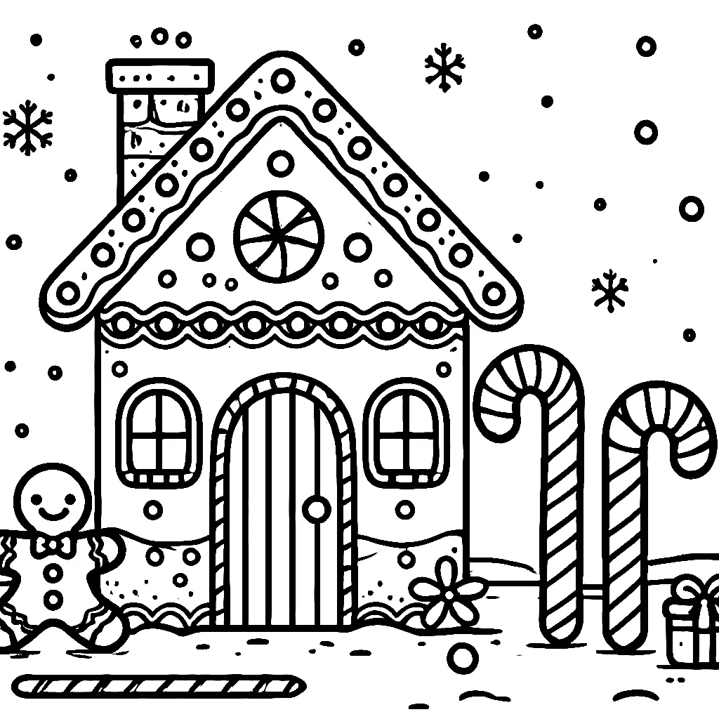 Dibujos para colorear e imprimir Gingerbread Houses