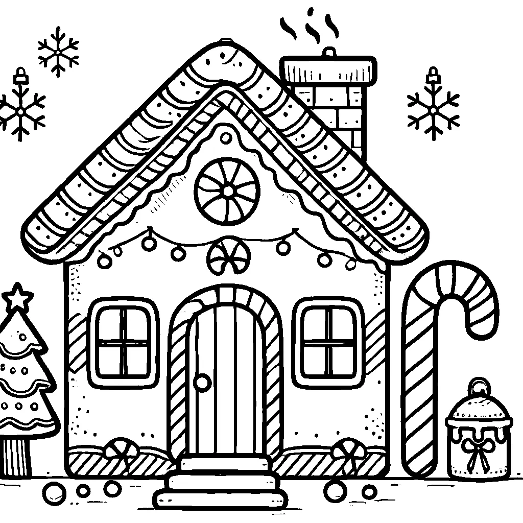 Dibujos para colorear e imprimir Gingerbread Houses