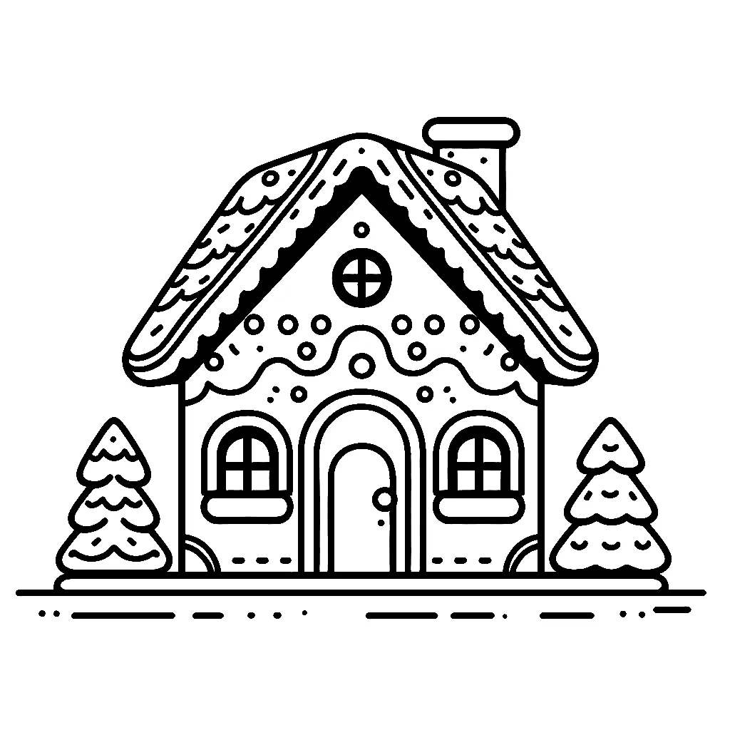 Gingerbread houses coloring pages 7