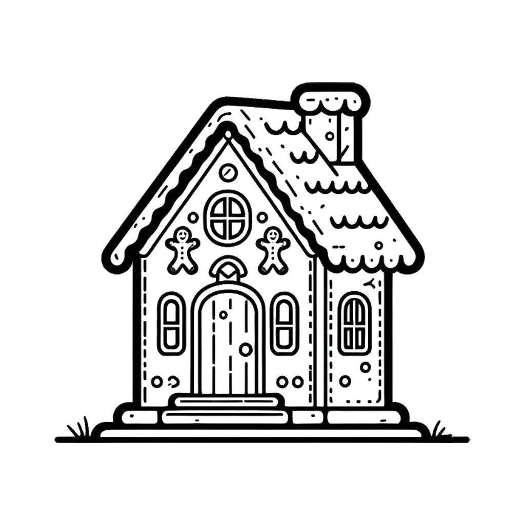 Dibujos para colorear e imprimir Gingerbread Houses