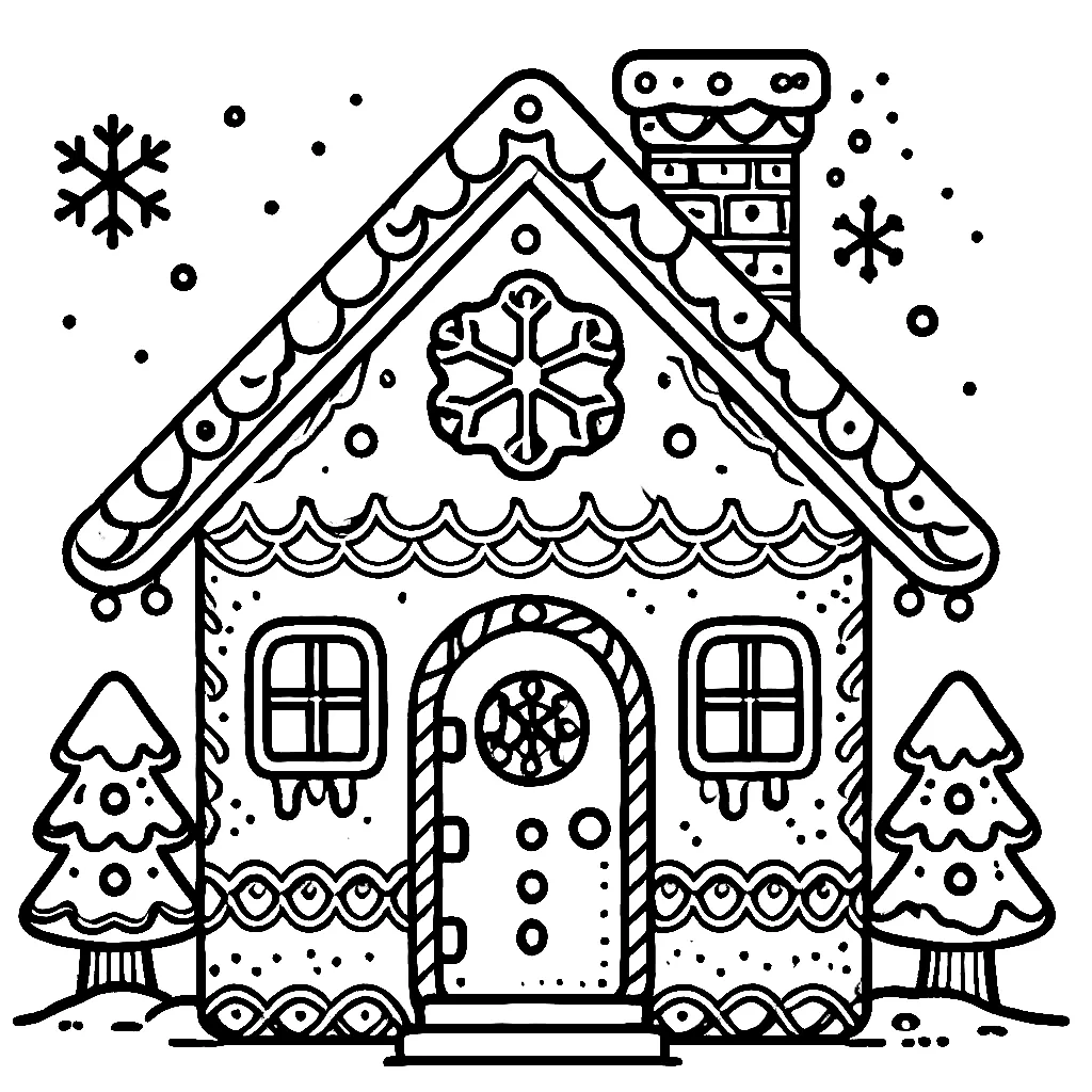 Dibujos para colorear e imprimir Gingerbread Houses