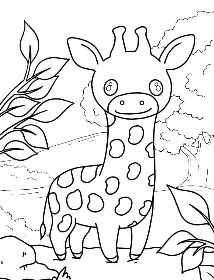 Dibujos para colorear e imprimir Giraffe