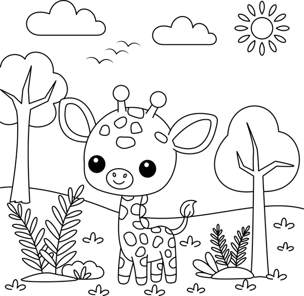 Dibujos para colorear e imprimir Giraffe