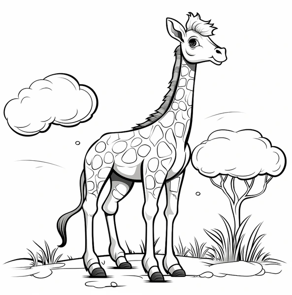 Dibujos para colorear e imprimir Giraffe