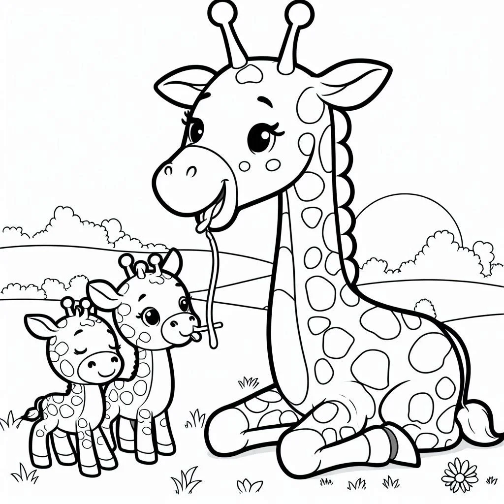 Dibujos para colorear e imprimir Giraffe