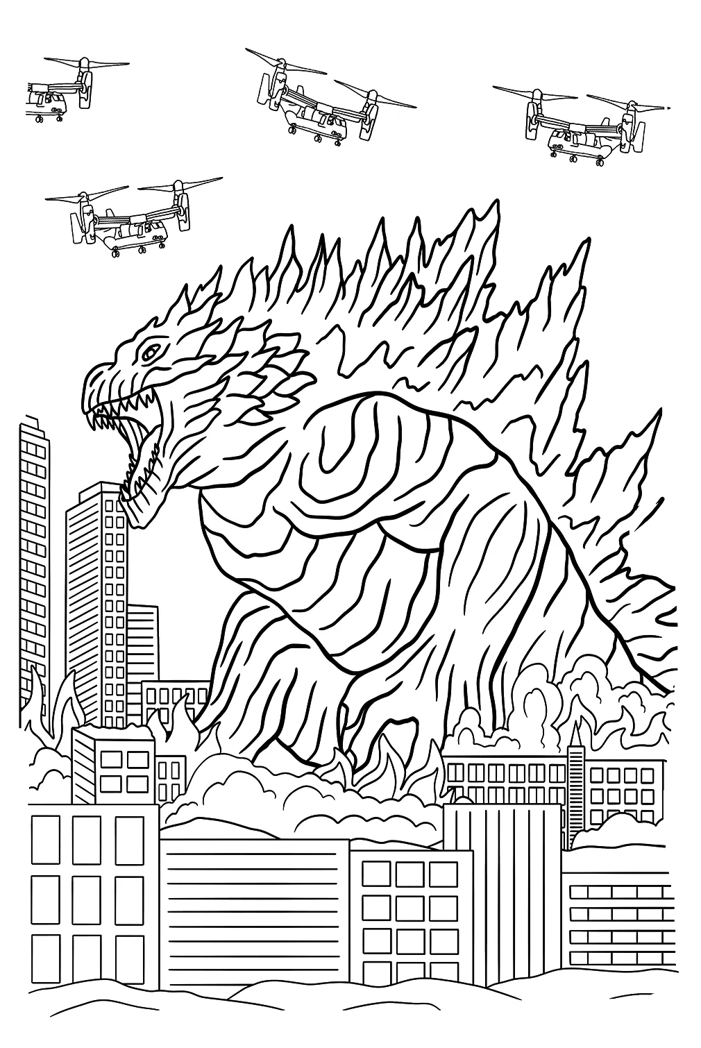 Dibujos para colorear e imprimir Godzilla