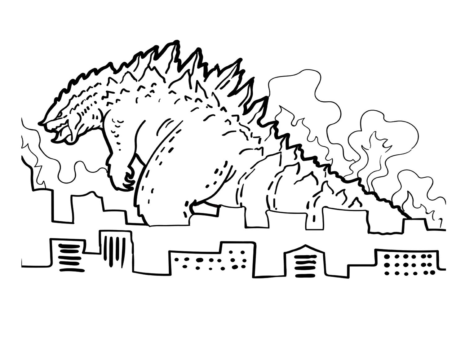 Dibujos para colorear e imprimir Godzilla