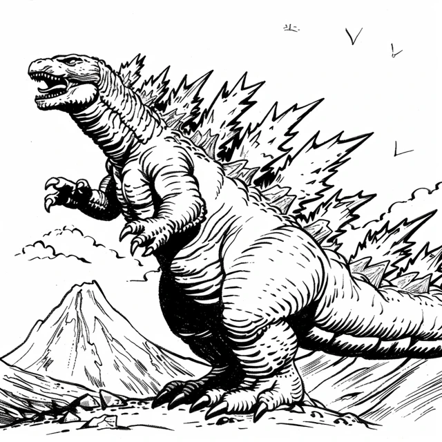 Dibujos para colorear e imprimir Godzilla