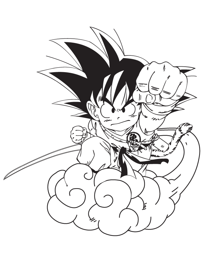 Dibujos para colorear e imprimir Goku