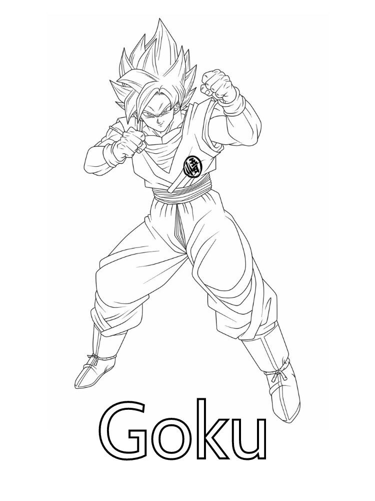 Dibujos para colorear e imprimir Goku