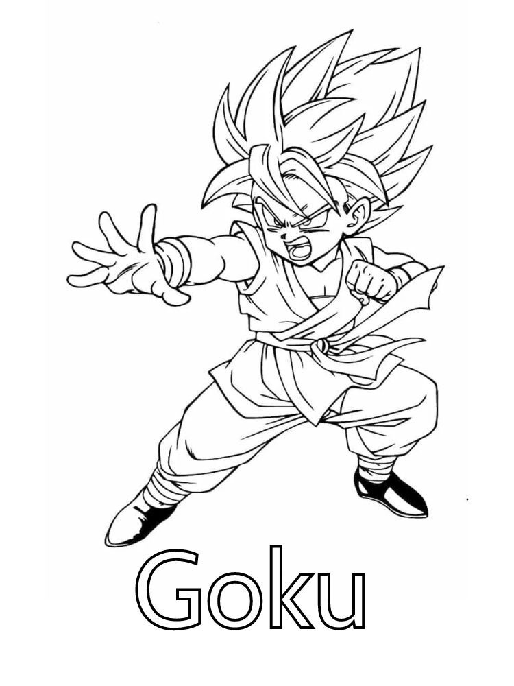 Dibujos para colorear e imprimir Goku