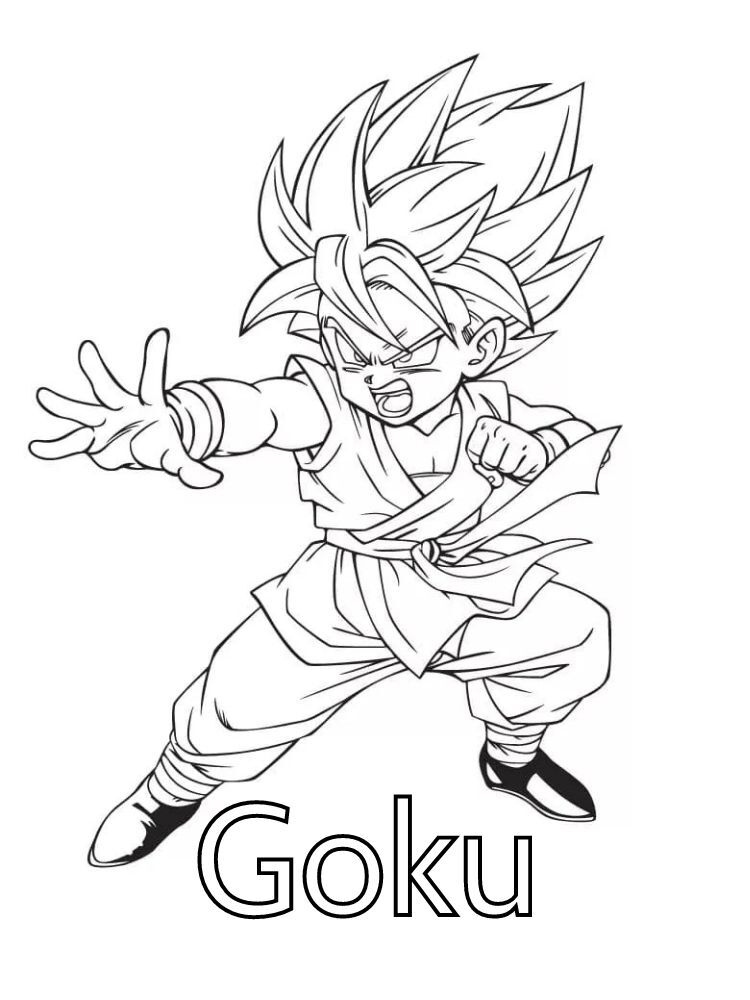 Dibujos para colorear e imprimir Goku