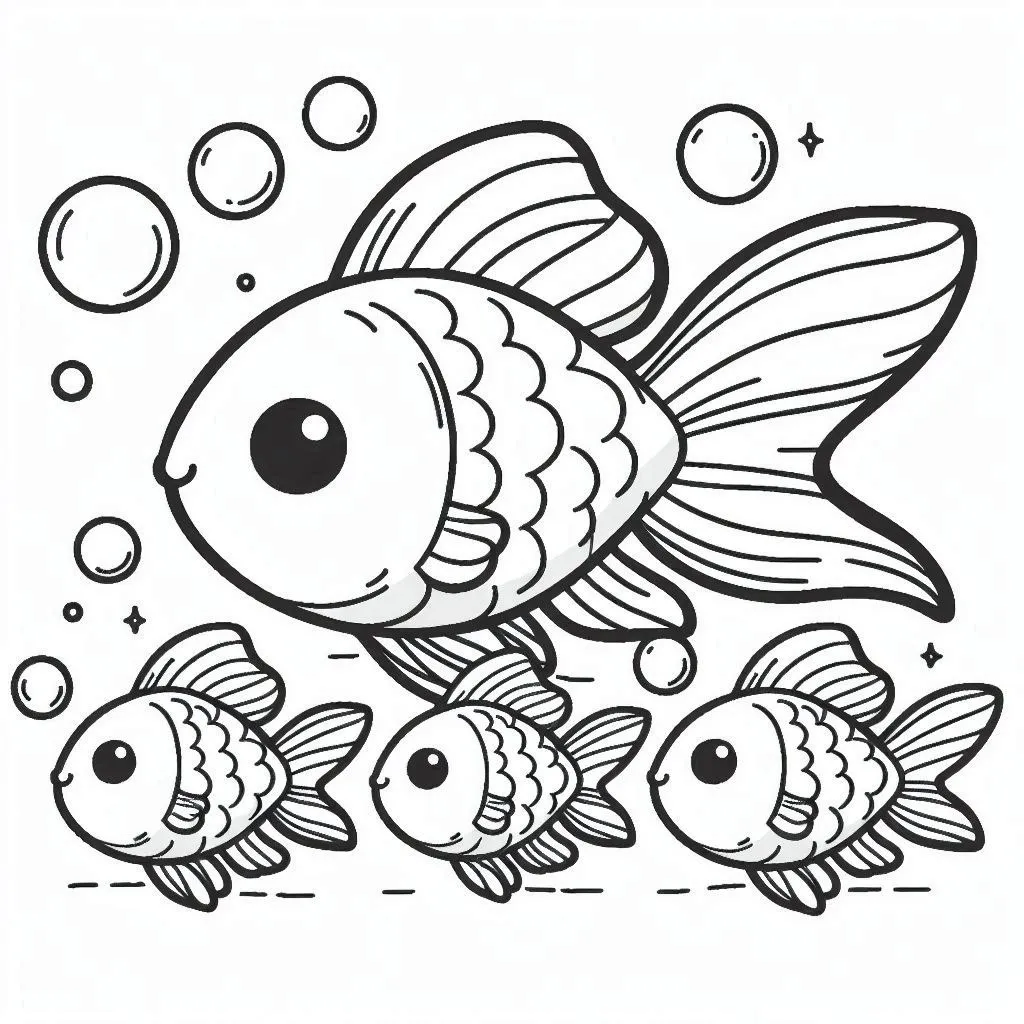 Dibujos para colorear e imprimir Golden Carp