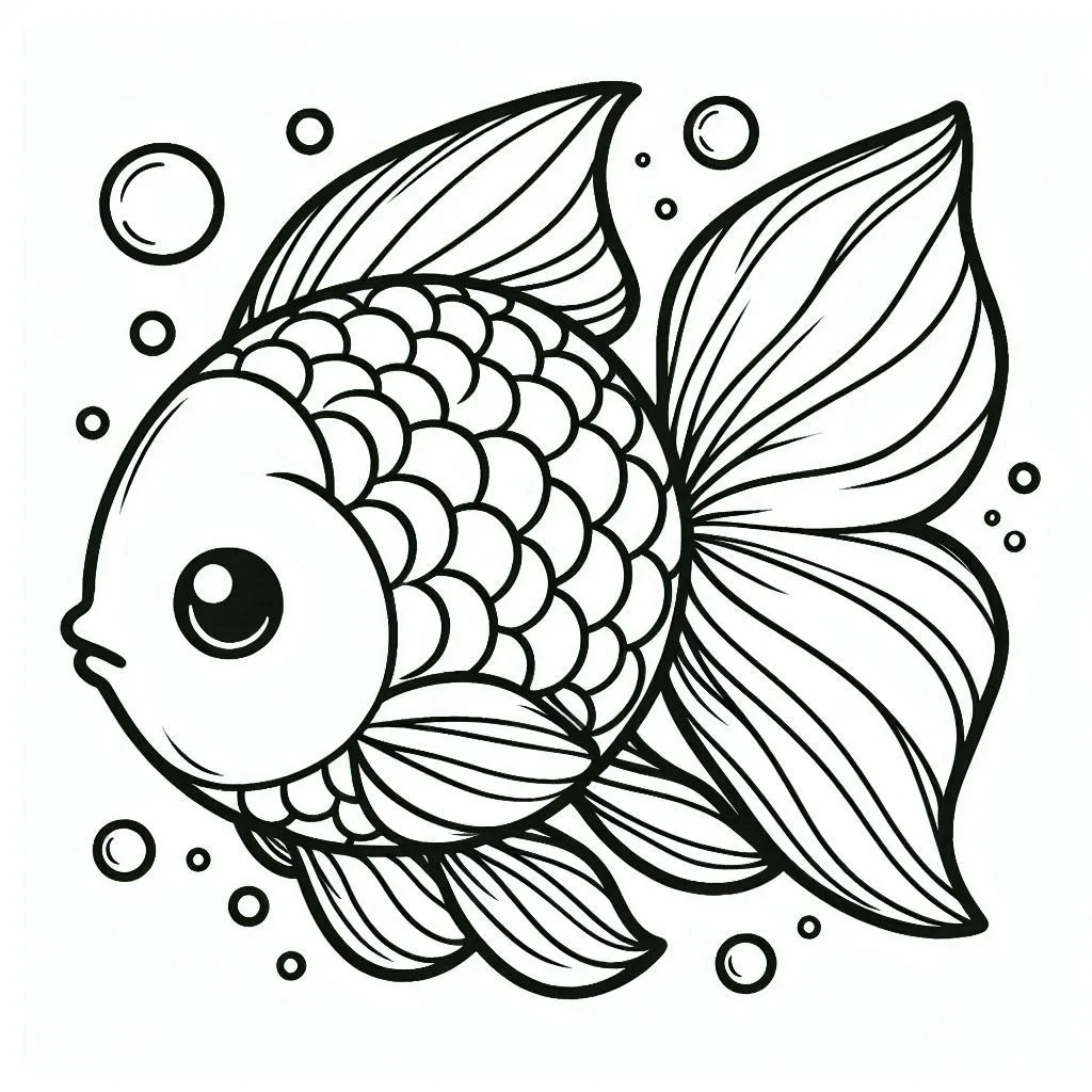 Dibujos para colorear e imprimir Golden Carp