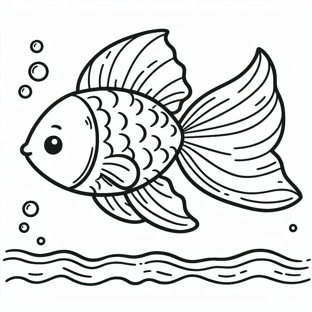 Dibujos para colorear e imprimir Golden Carp