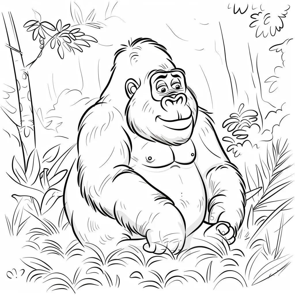 Dibujos para colorear e imprimir Gorilla