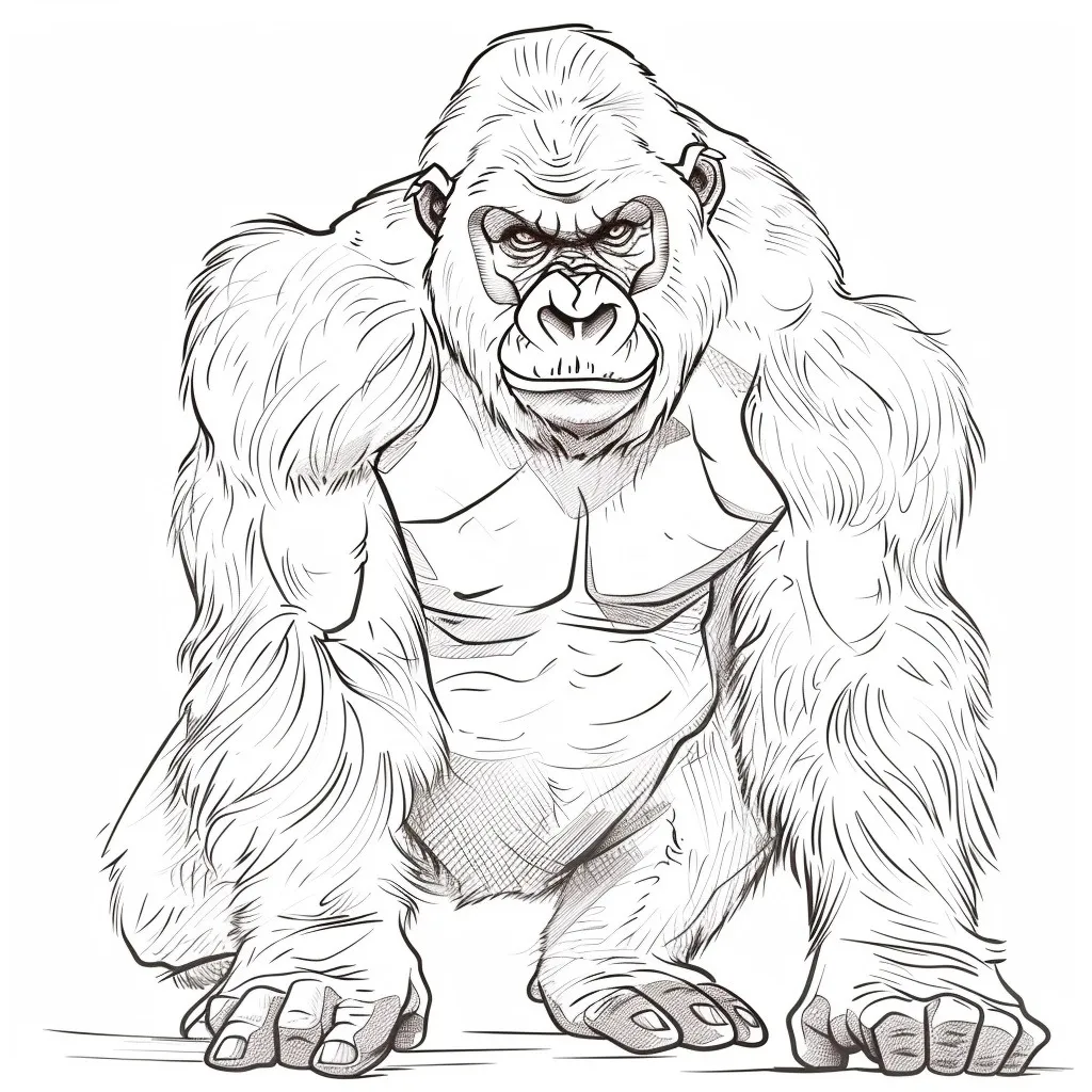 Dibujos para colorear e imprimir Gorilla