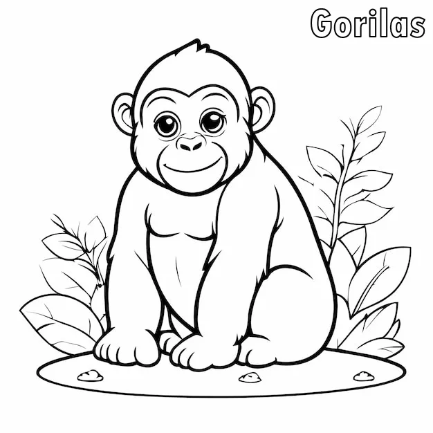 Dibujos para colorear e imprimir Gorilla