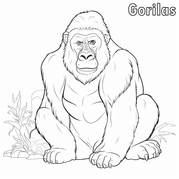 Dibujos para colorear e imprimir Gorilla