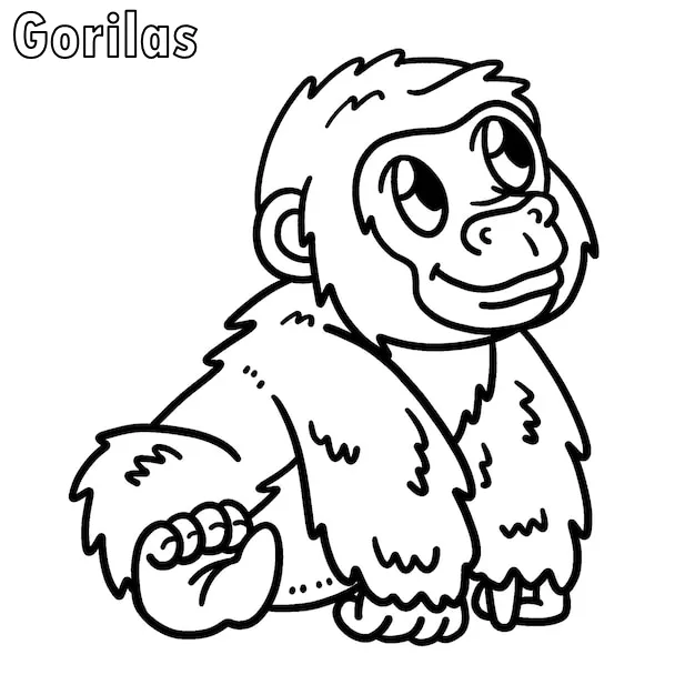 Dibujos para colorear e imprimir Gorilla