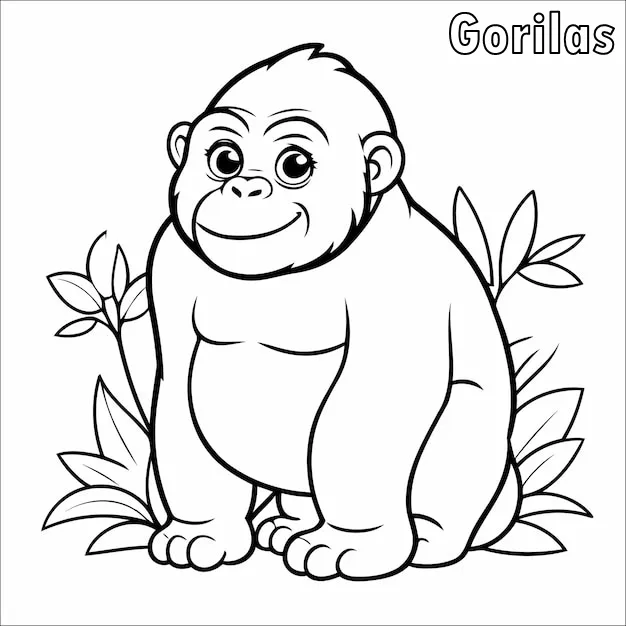 Dibujos para colorear e imprimir Gorilla