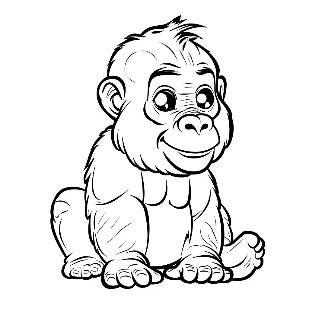 Dibujos para colorear e imprimir Gorilla