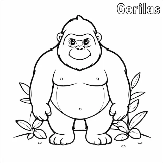 Dibujos para colorear e imprimir Gorilla